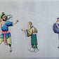lot of 7 CHINESE WATERCOLOR PITH PAPER PAINTINGS antique 19th century