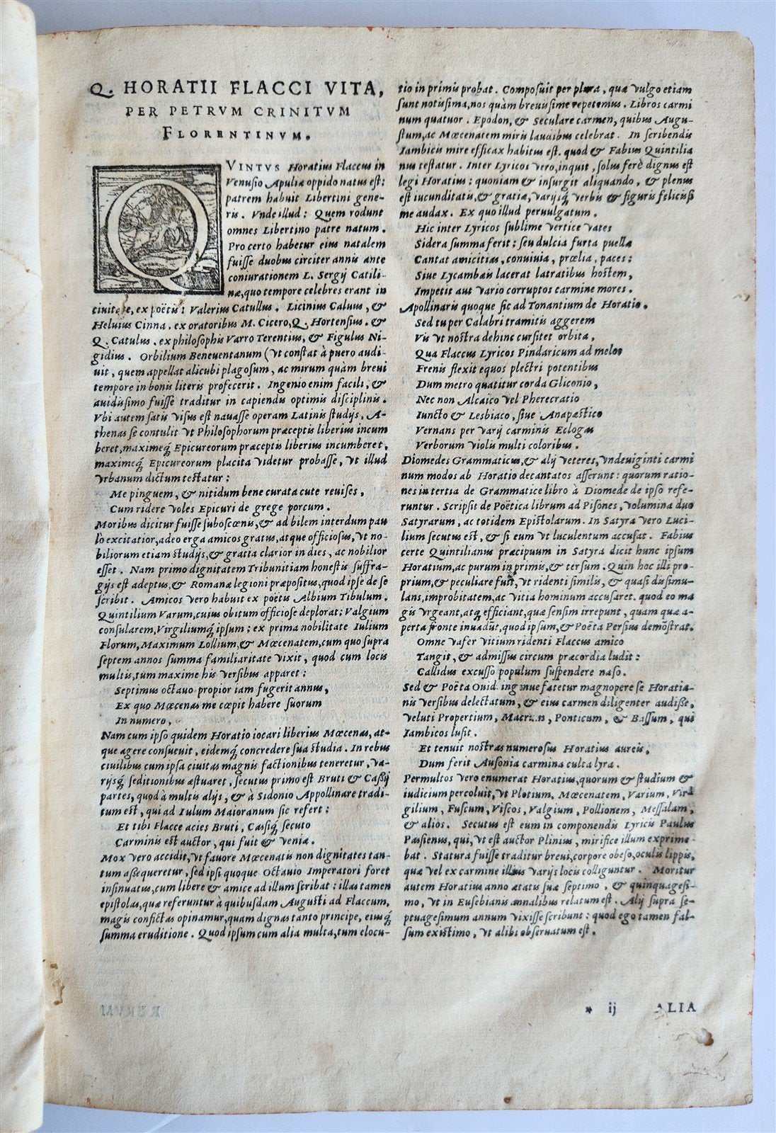 1576 HORACE POETRY antique 16th century folio ILLUSTRATED