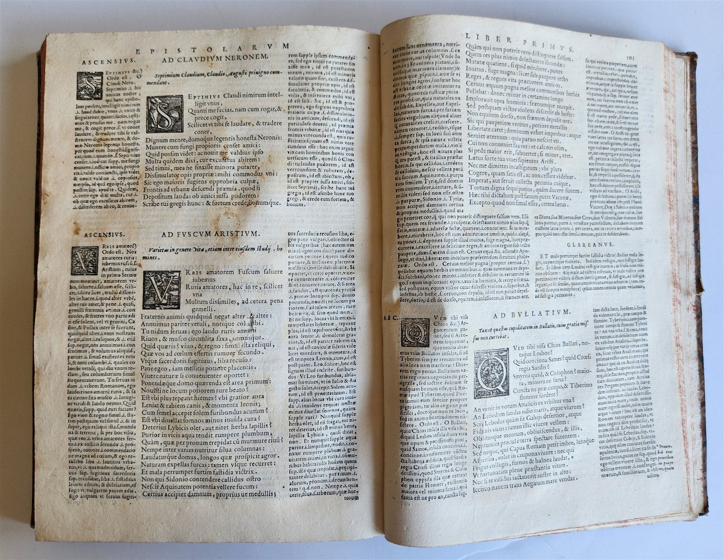 1576 HORACE POETRY antique 16th century folio ILLUSTRATED