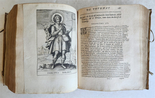 1619 HISTORY of TOURNAY BELGIUM antique ILLUSTRATED vellum bound