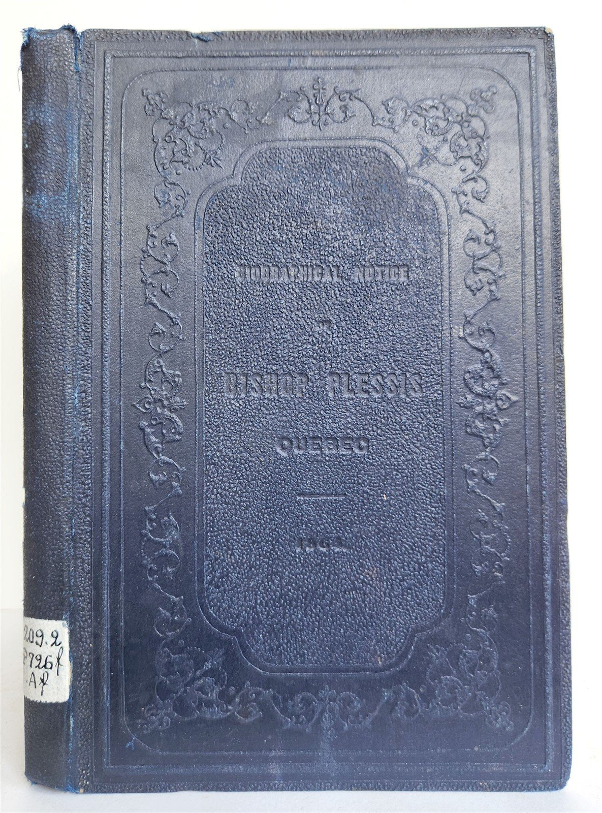 1864 JOSEPH-OCTAVE PLESSIS BISHOP of QUEBEC BIOGRAPHICAL NOTICE antique