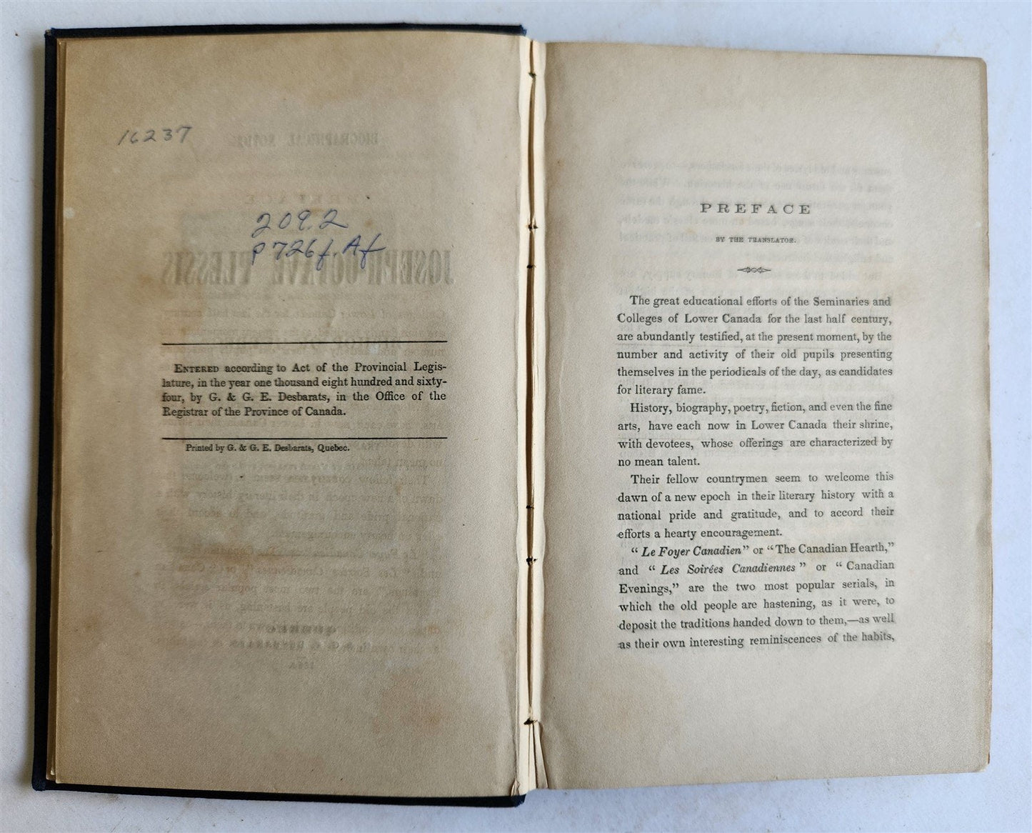 1864 JOSEPH-OCTAVE PLESSIS BISHOP of QUEBEC BIOGRAPHICAL NOTICE antique