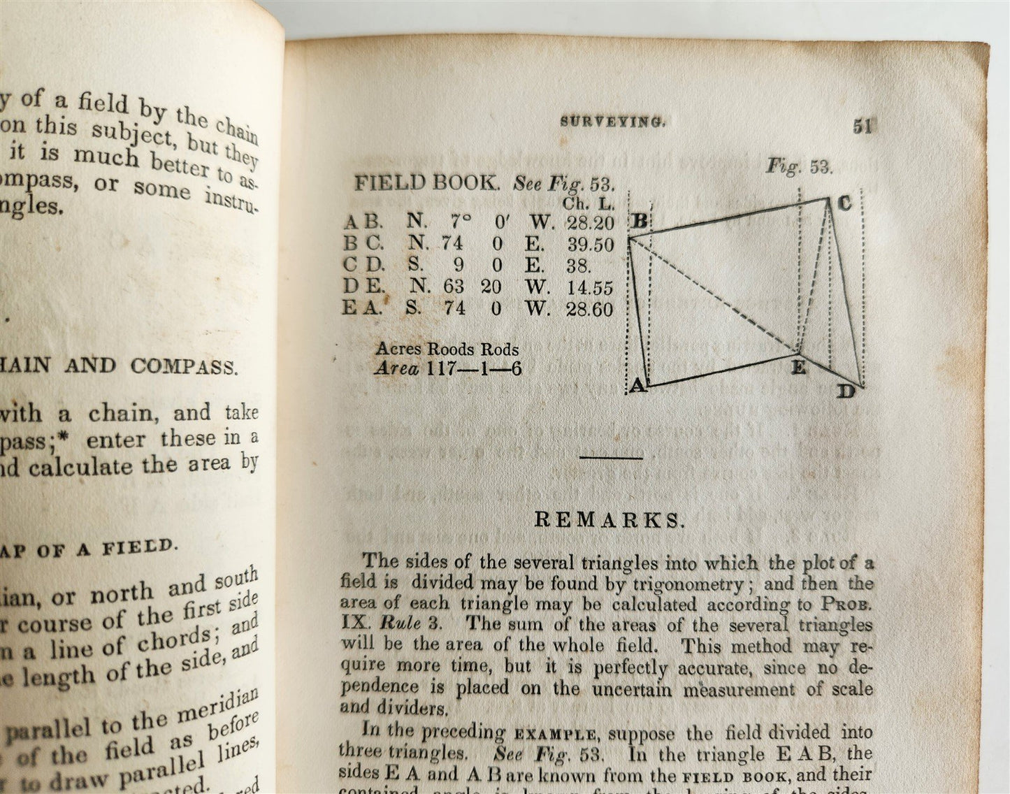 1837 SYSTEM of GEOMETRY & TRIGONOMETRY TREATISE on SURVEYING by A. FLINT antique