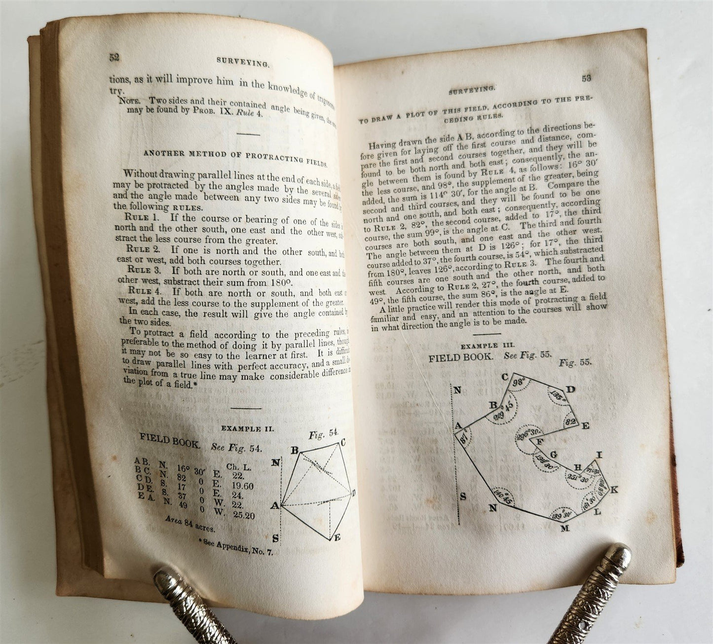 1837 SYSTEM of GEOMETRY & TRIGONOMETRY TREATISE on SURVEYING by A. FLINT antique