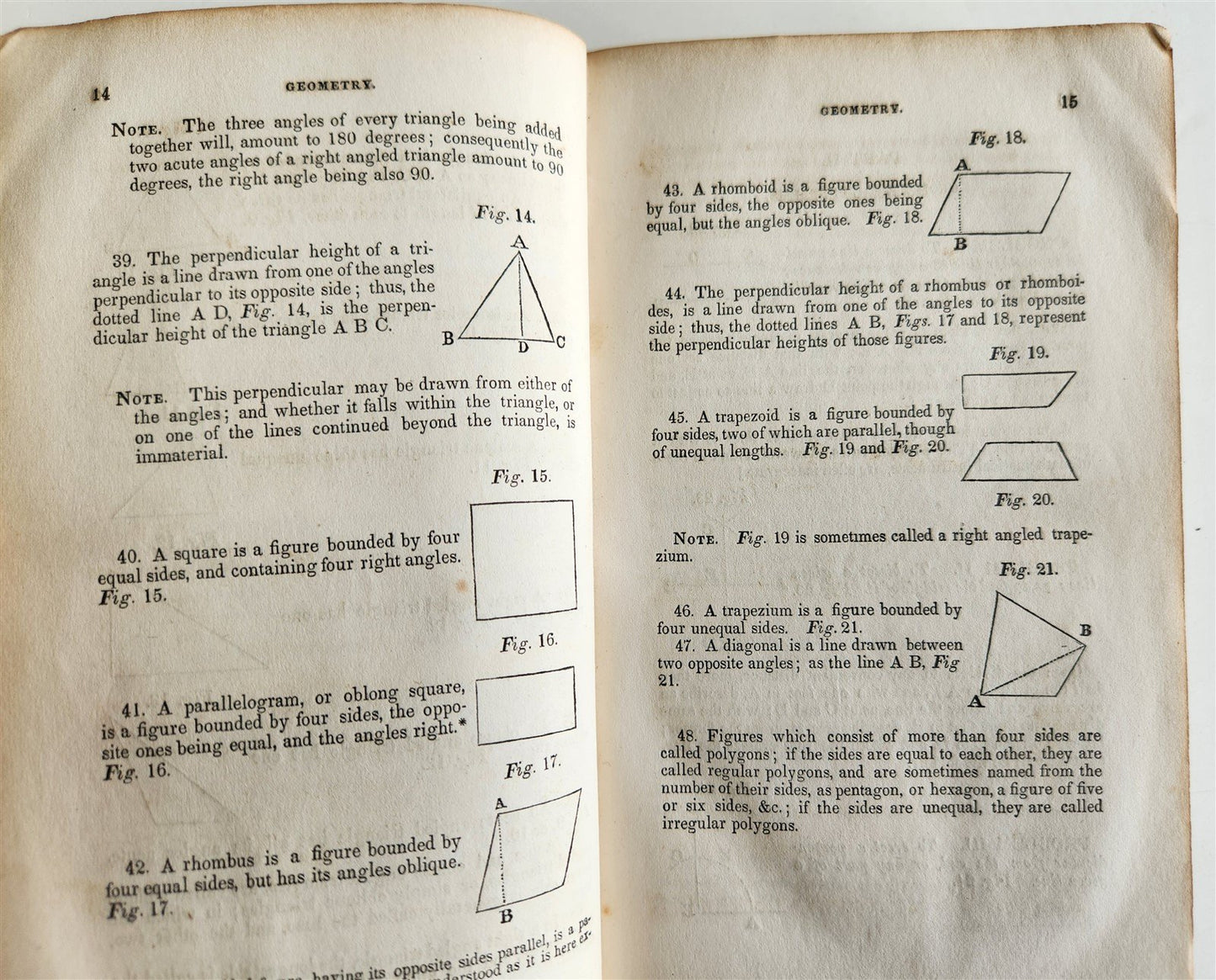 1837 SYSTEM of GEOMETRY & TRIGONOMETRY TREATISE on SURVEYING by A. FLINT antique