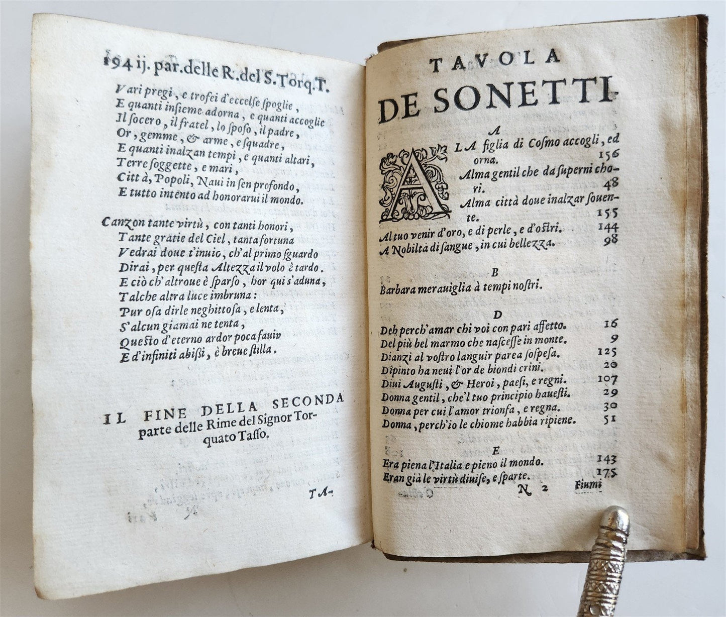 1592 POETRY by TORQUATO TASSO antique vellum bound 16th CENTURY