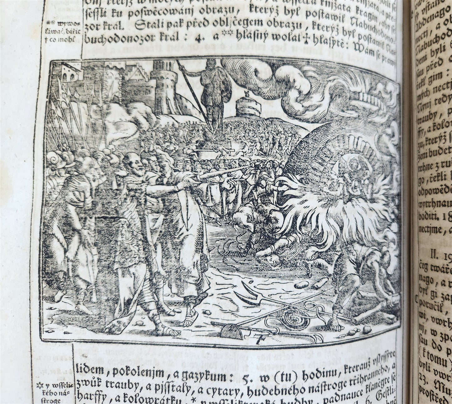 1769 BIBLE in CZECH ILLUSTRATED 2 FOLIO VOLUMES antique