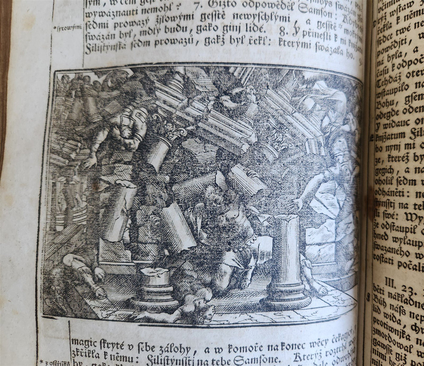 1769 BIBLE in CZECH ILLUSTRATED 2 FOLIO VOLUMES antique