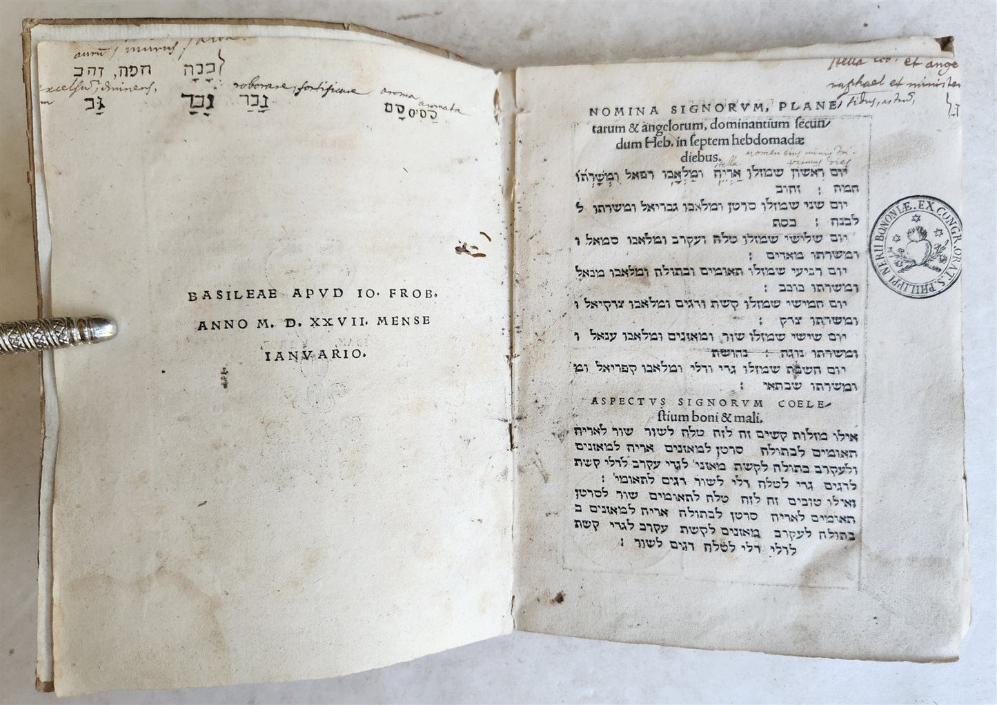 1527 SEBASTIAN MUNSTER Kalendarium Hebraicum antique ILLUSTRATED HEBREW CALENDAR