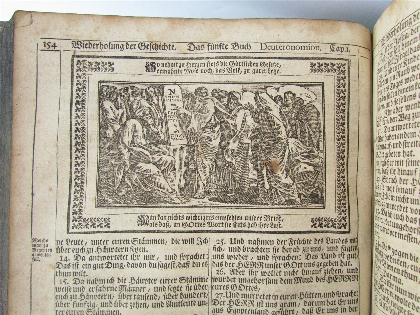 1725 BIBLE ILLUSTRATED LEATHER BOUND MASSIVE FOLIO in GERMAN ANTIQUE BIBLIA