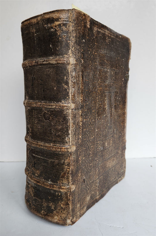 1569 SERMONS by WILD ILLUSTRATED PIGSKIN FOLIO antique BANNED by CHURCH