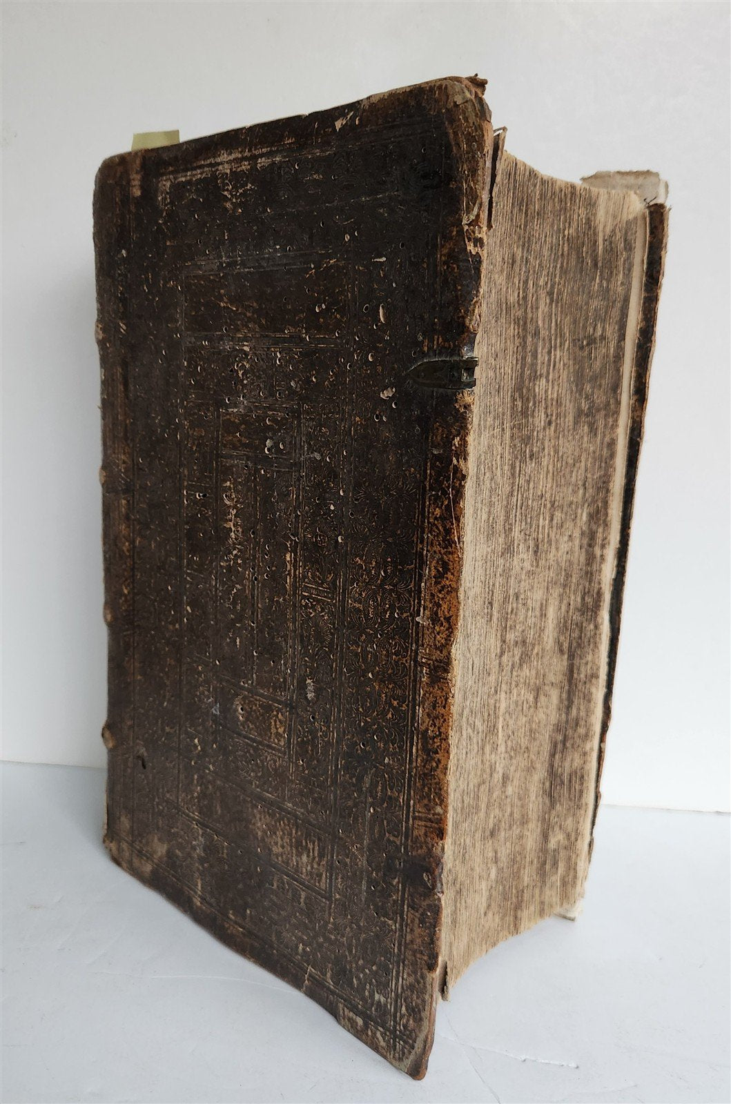 1569 SERMONS by WILD ILLUSTRATED PIGSKIN FOLIO antique BANNED by CHURCH