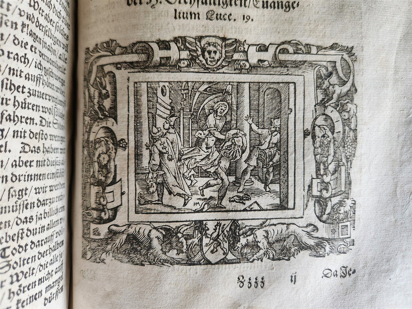 1569 SERMONS by WILD ILLUSTRATED PIGSKIN FOLIO antique BANNED by CHURCH