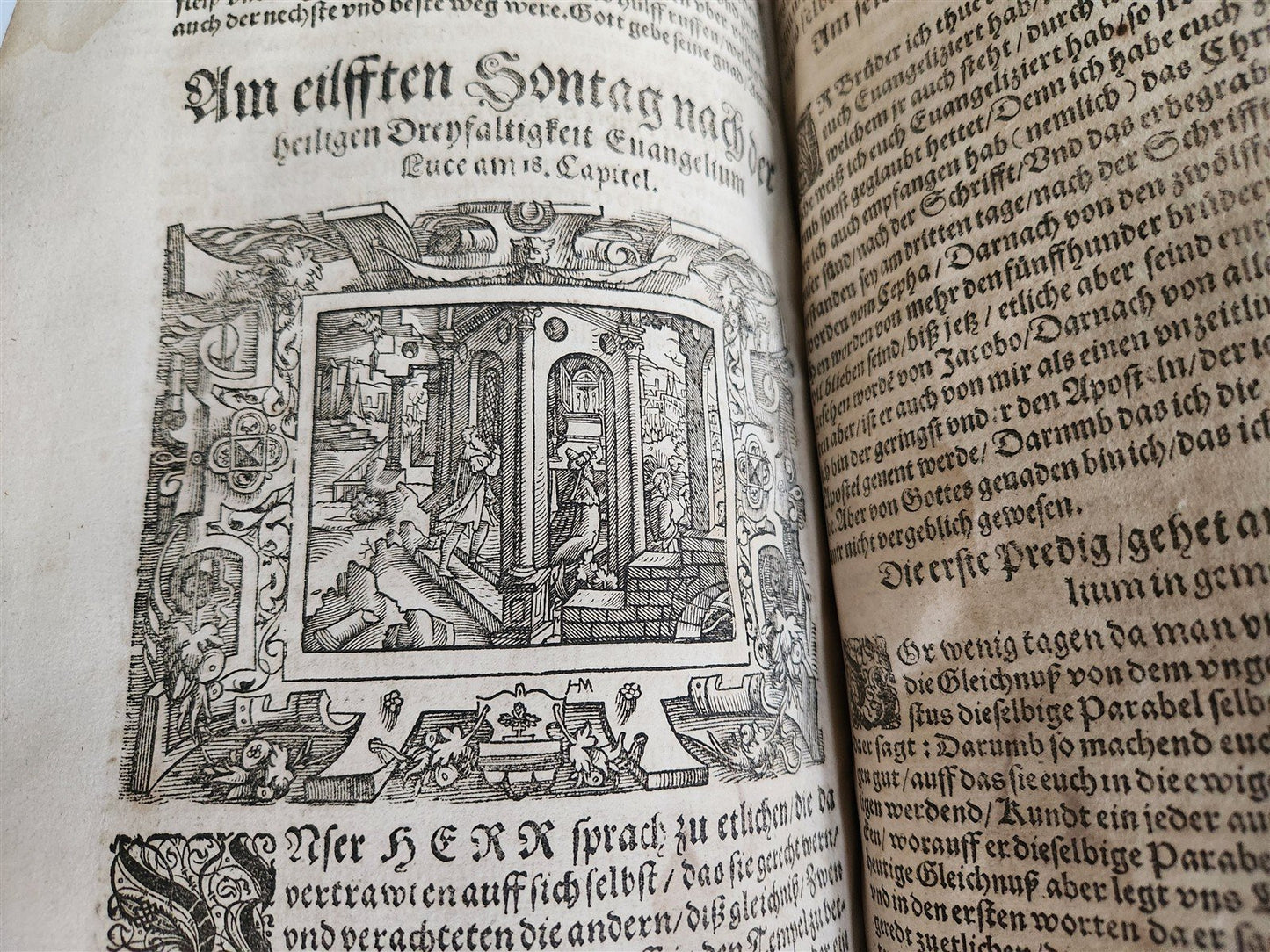 1569 SERMONS by WILD ILLUSTRATED PIGSKIN FOLIO antique BANNED by CHURCH