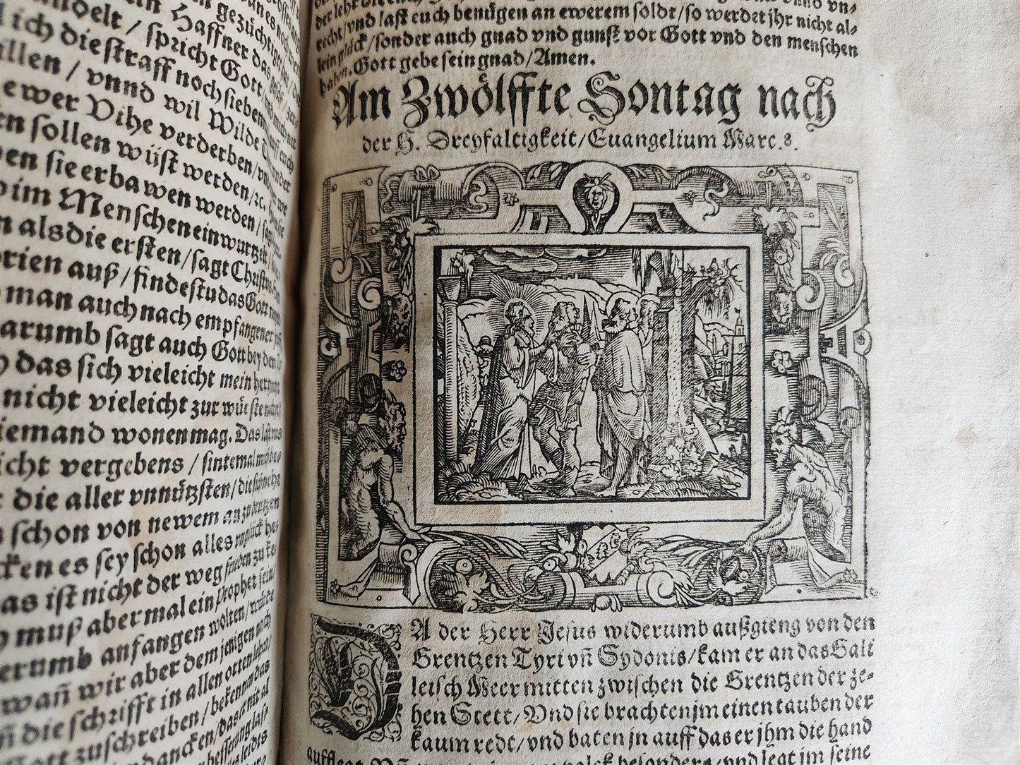 1569 SERMONS by WILD ILLUSTRATED PIGSKIN FOLIO antique BANNED by CHURCH