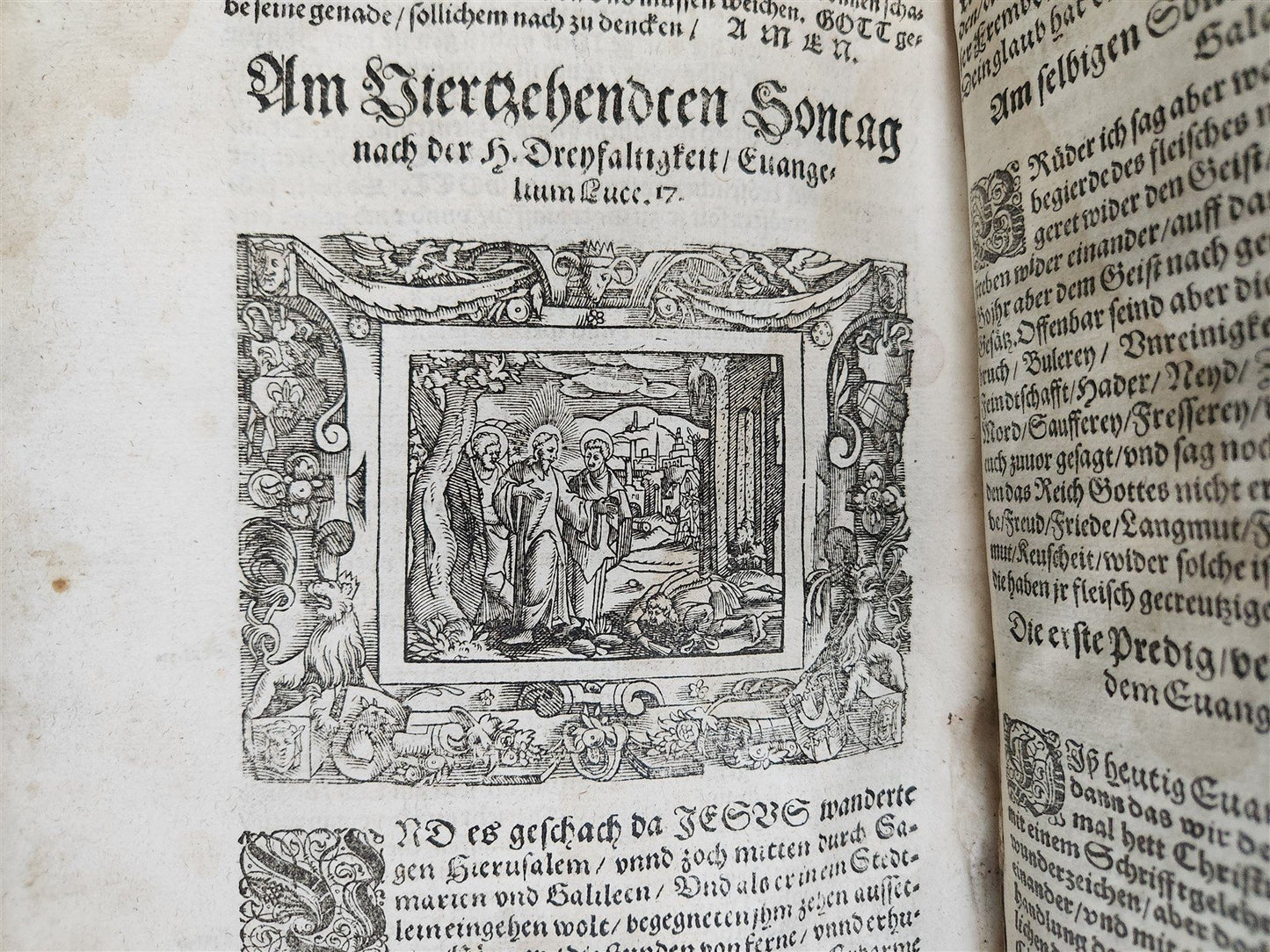 1569 SERMONS by WILD ILLUSTRATED PIGSKIN FOLIO antique BANNED by CHURCH