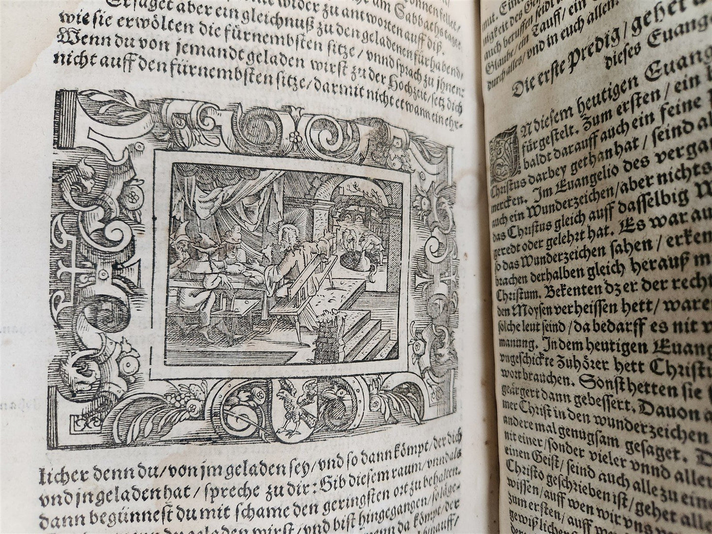 1569 SERMONS by WILD ILLUSTRATED PIGSKIN FOLIO antique BANNED by CHURCH