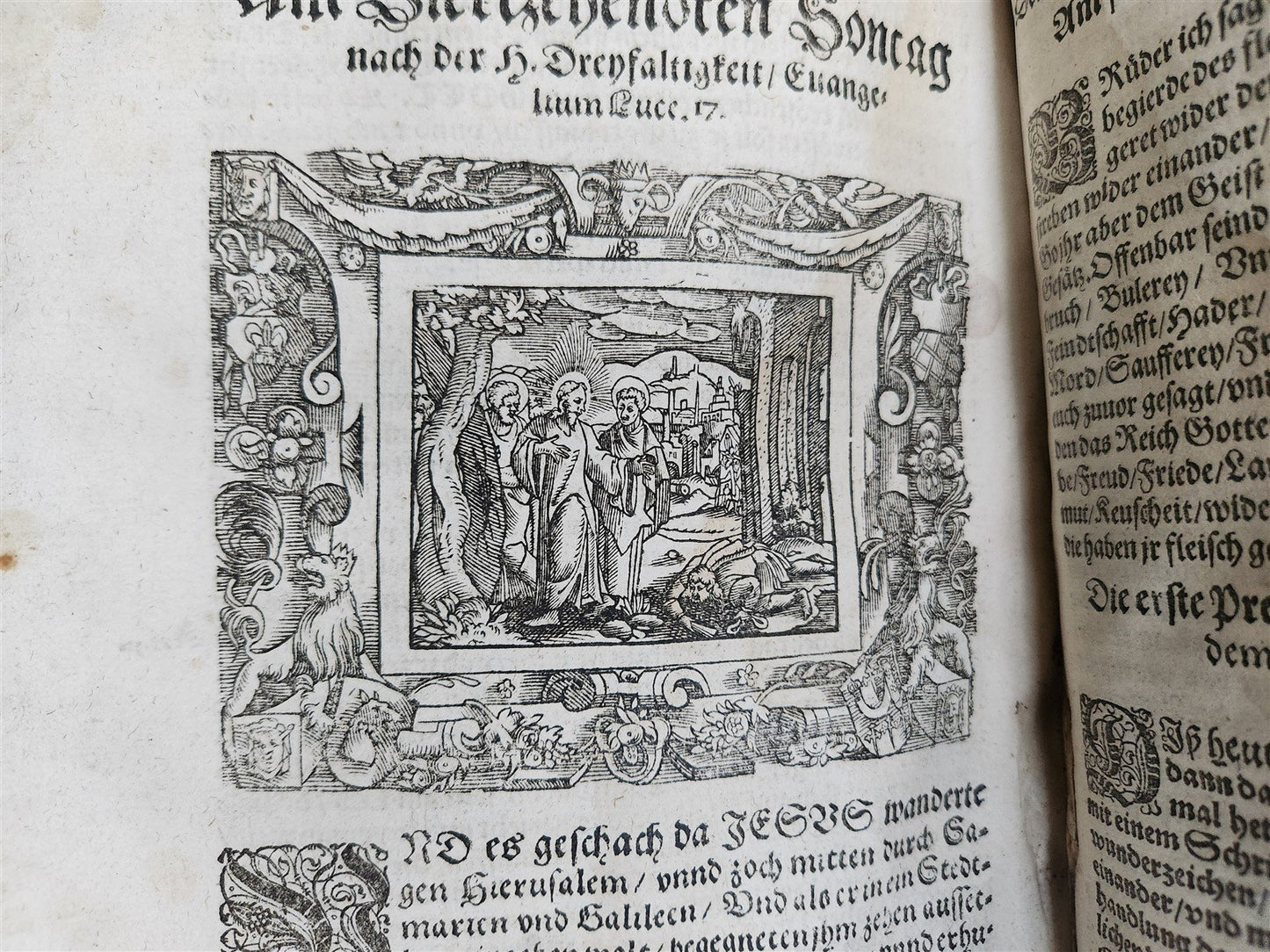 1569 SERMONS by WILD ILLUSTRATED PIGSKIN FOLIO antique BANNED by CHURCH