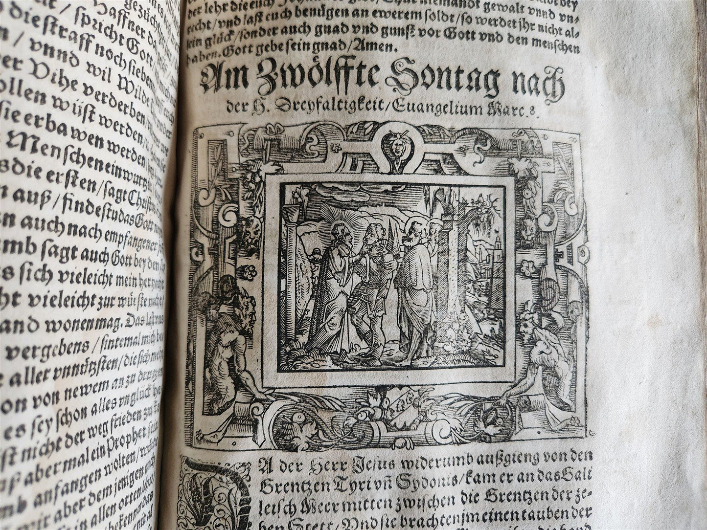 1569 SERMONS by WILD ILLUSTRATED PIGSKIN FOLIO antique BANNED by CHURCH
