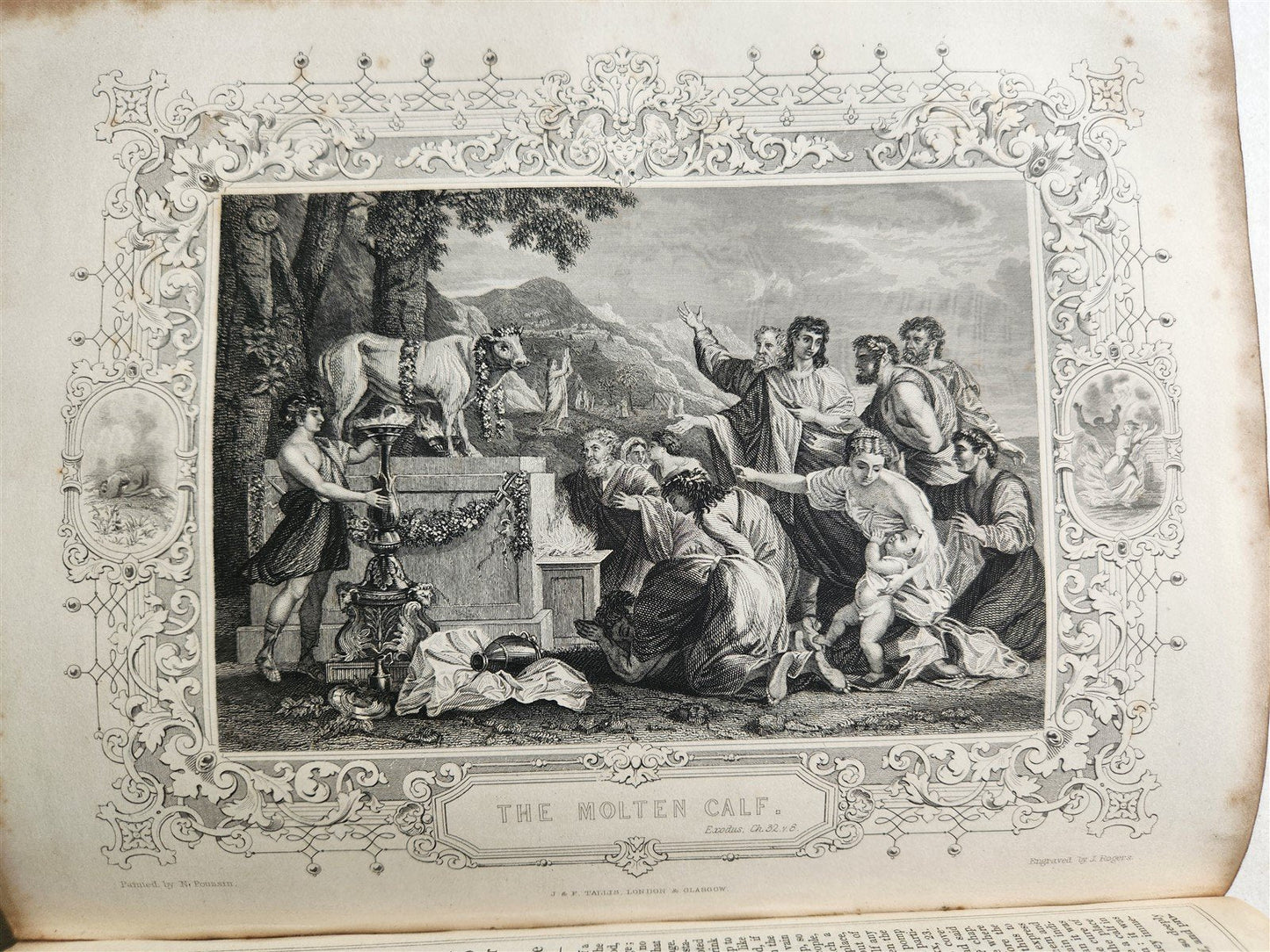 1850 BIBLE in ENGLISH FULLY ILLUSTRATED 3 VOLUMES antique by Rev. Matthew Henry