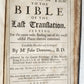 1660 BIBLE in ENGLISH OLD & NEW TESTAMENT by Henry Hills & John Field antique