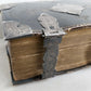 1697 BIBLE in ENGLISH OLD & NEW TESTAMENT antique w/ SILVER DECORATIONS & CLASPS