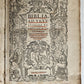 1571 BIBLE in LATIN ILLUSTRATED w/ 135 WOODCUTS antique PIGSKIN w/ METAL CORNERS