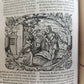 1571 BIBLE in LATIN ILLUSTRATED w/ 135 WOODCUTS antique PIGSKIN w/ METAL CORNERS