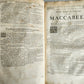 1715 BIBLE in ENGLISH antique ILLUSTRATED w/6 MAPS PIGSKIN FOLIO w/METAL CORNERS
