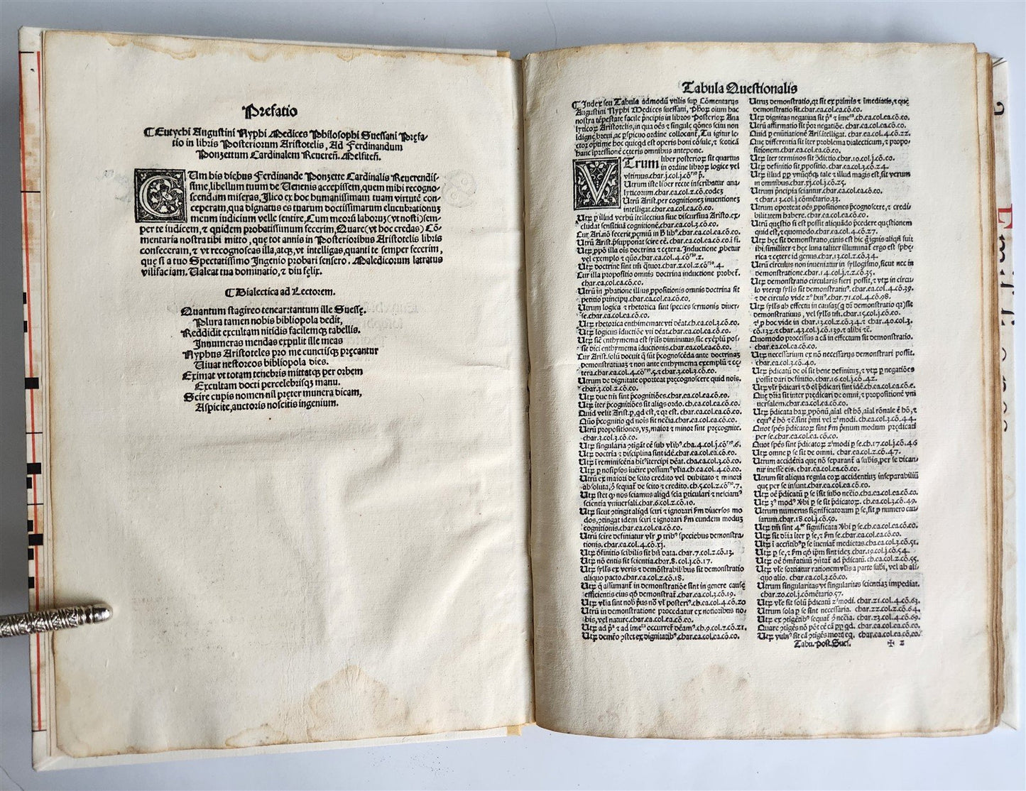 1526 POST-INCUNABULA ARISTOTLE & A.NIFO antique Posterior Analytics Commentary