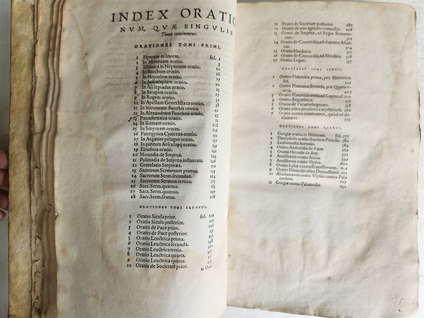 1566 AELIUS ARISTIDES ORATORIS CLARISSIMI antique VELLUM BOUND FOLIO rare