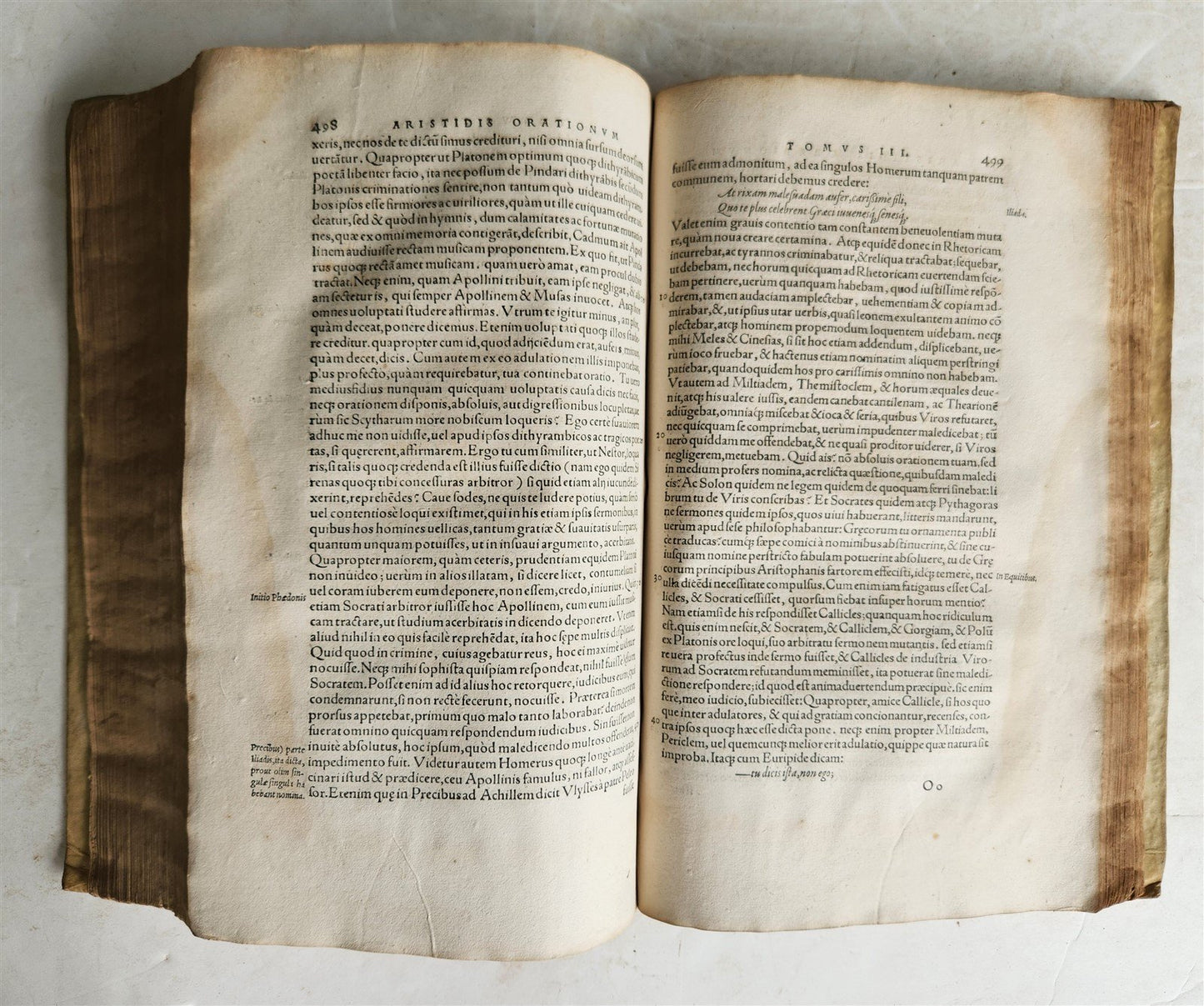 1566 AELIUS ARISTIDES ORATORIS CLARISSIMI antique VELLUM BOUND FOLIO rare