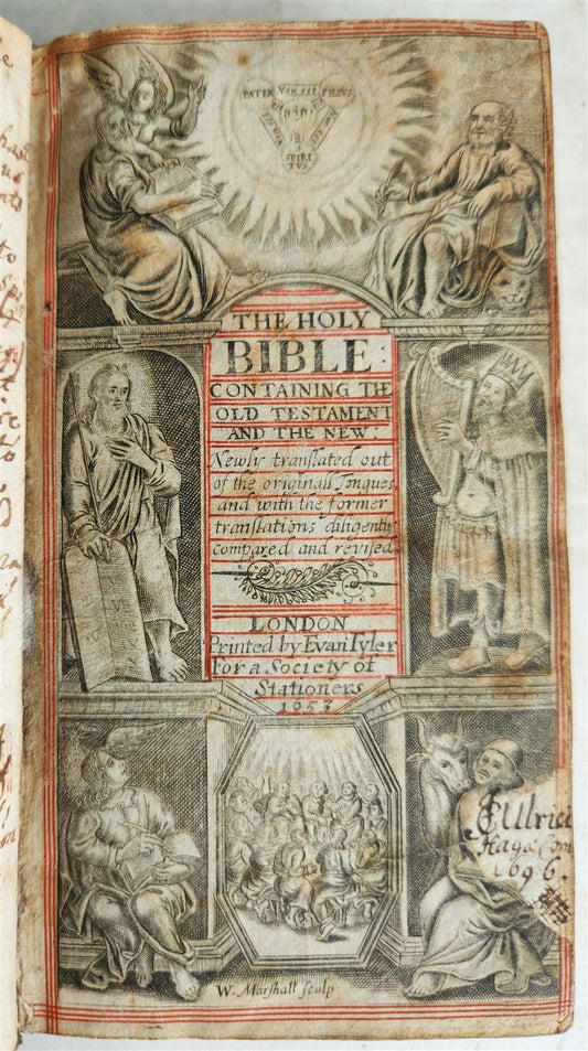 1653 BIBLE in ENGLISH King James antique ORIGINAL BINDING