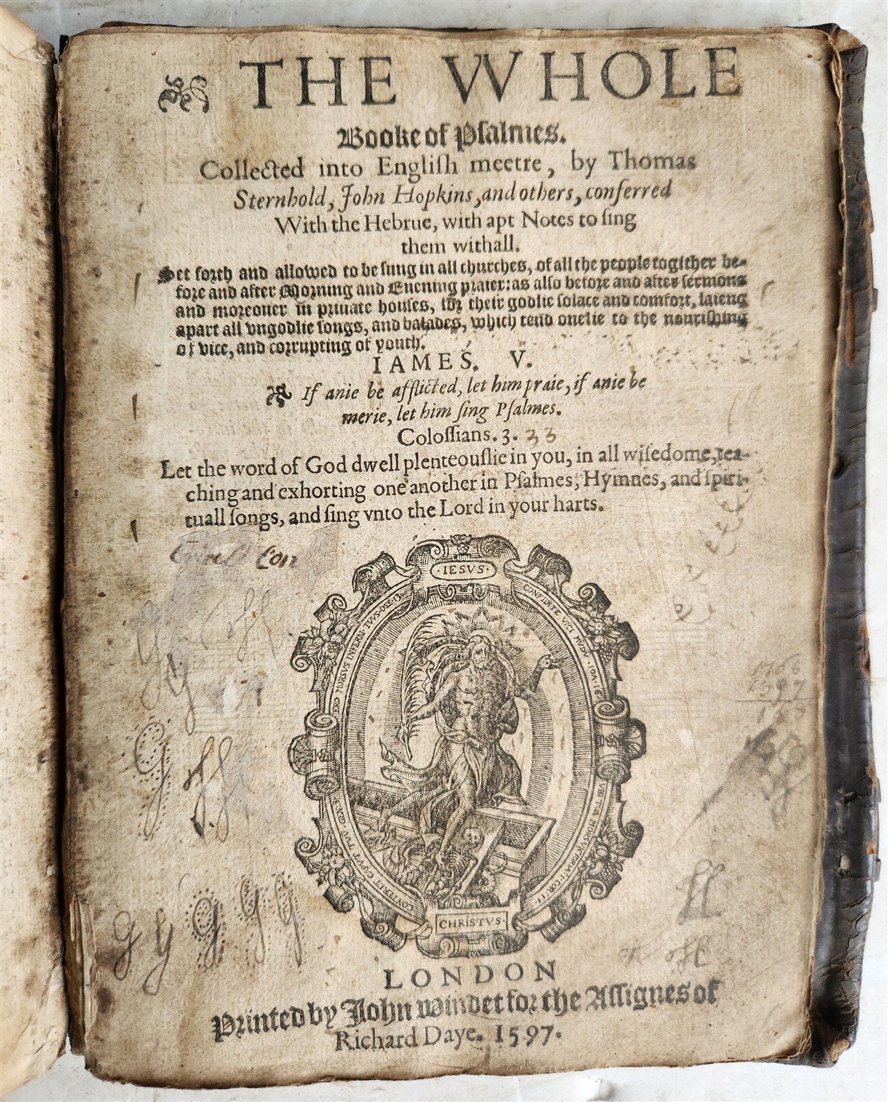 1596 BIBLE in ENGLISH GENEVA BREECHES VERSION antique ORIGINAL BINDING scarce