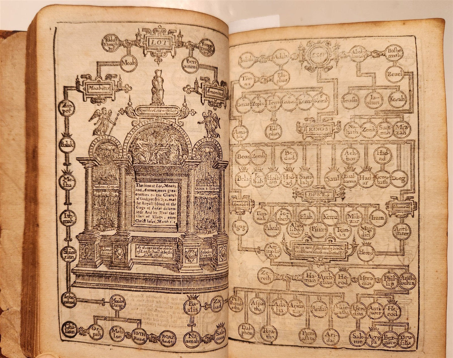 1638 BIBLE in ENGLISH antique COAT of ARMS of BRITISH KING CHARLES I BINDING