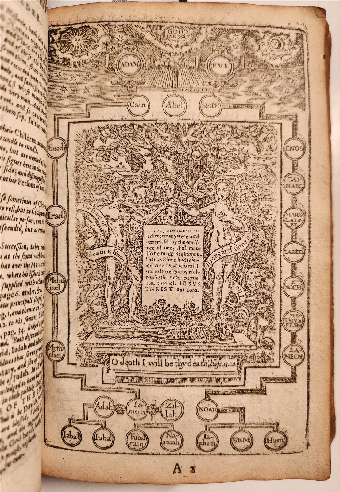 1638 BIBLE in ENGLISH antique COAT of ARMS of BRITISH KING CHARLES I BINDING