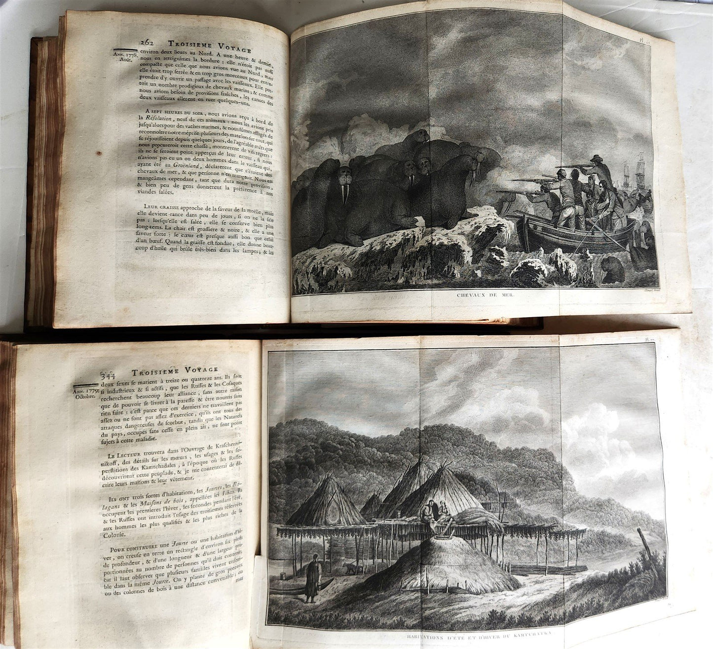 1785 VOYAGE of CAPTAIN COOK 4 vols ILLUSTRATED w/88 PLATES antique FRENCH 4to ED