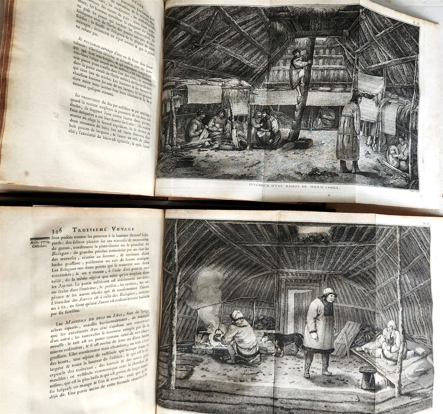 1785 VOYAGE of CAPTAIN COOK 4 vols ILLUSTRATED w/88 PLATES antique FRENCH 4to ED