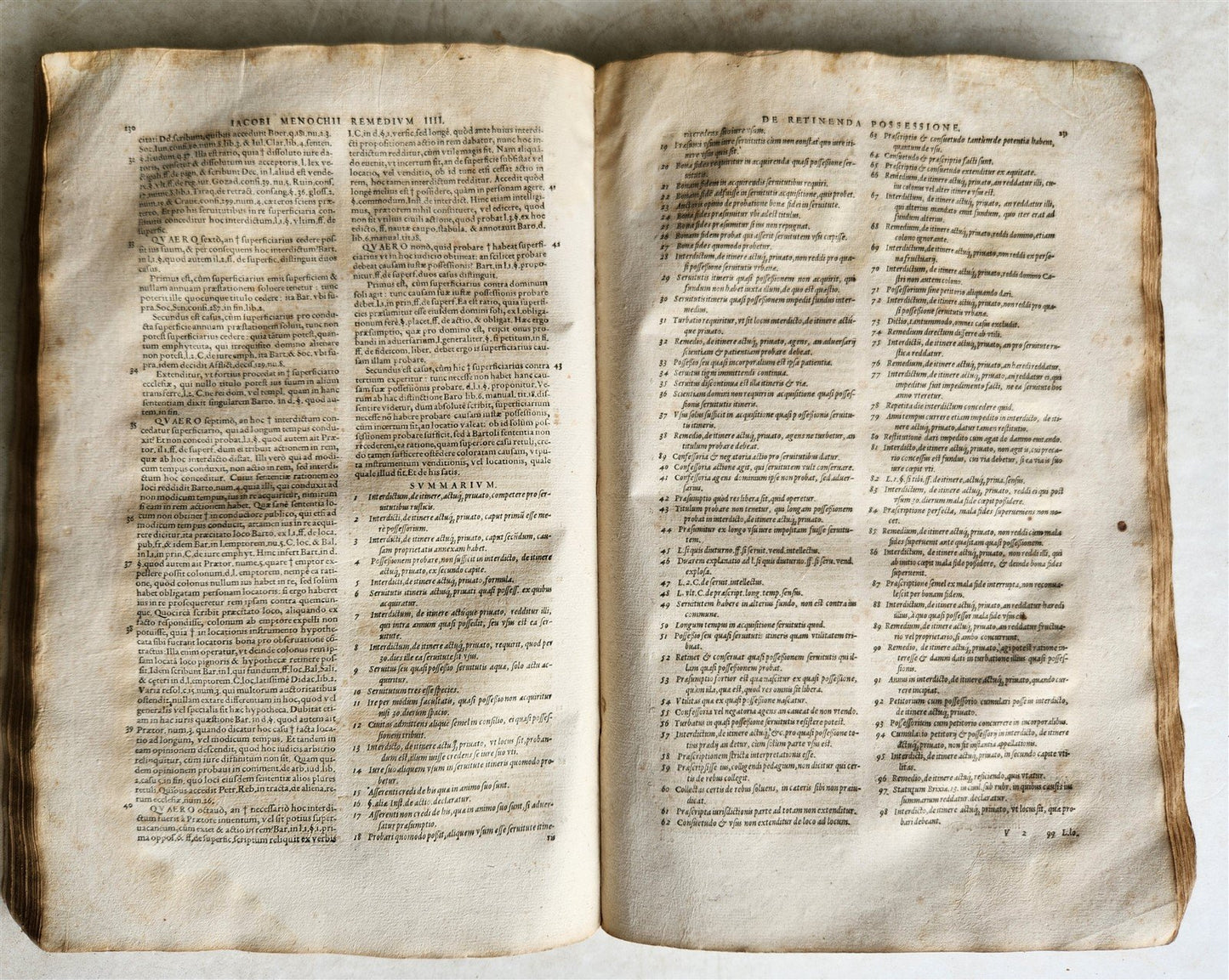 1577 LAW BOOK by Jacobus MENOCHIUS antique VELLUM BOUND FOLIO 16th CENTURY