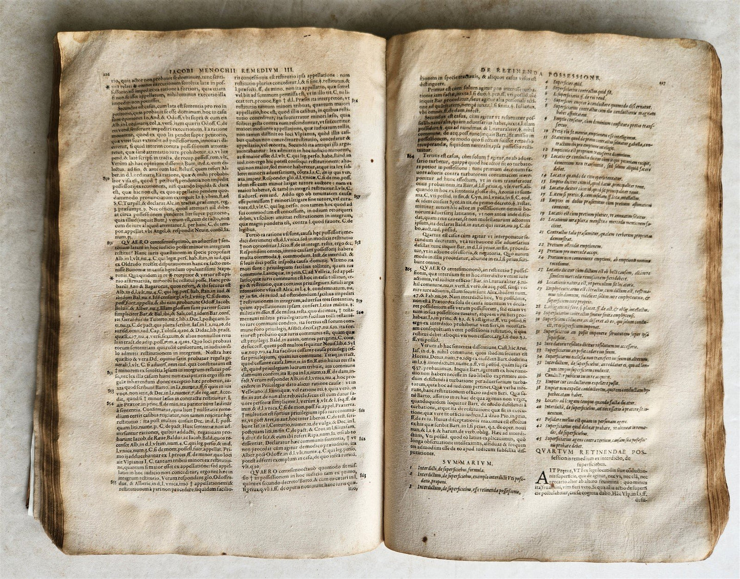 1577 LAW BOOK by Jacobus MENOCHIUS antique VELLUM BOUND FOLIO 16th CENTURY