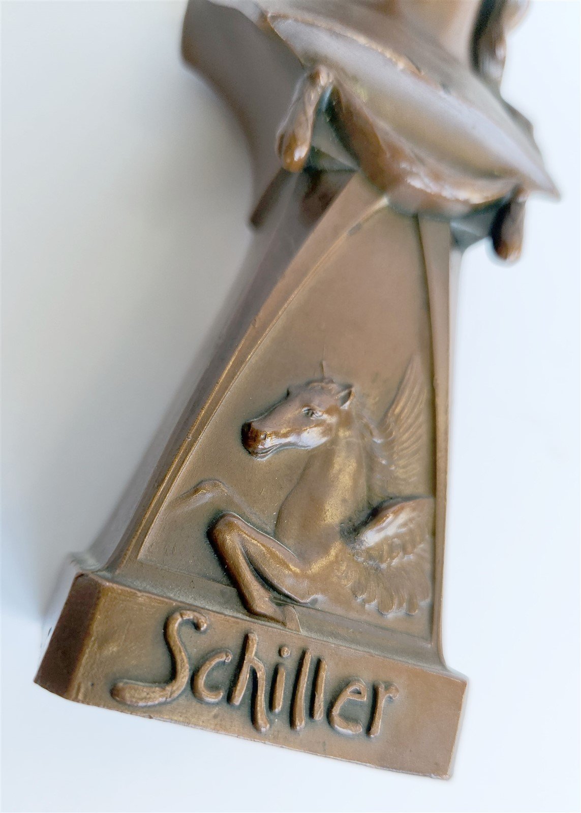 ANTIQUE METAL (COPPER?) BUST of SCHILLER