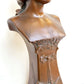 ANTIQUE METAL (COPPER?) BUST of MOZART