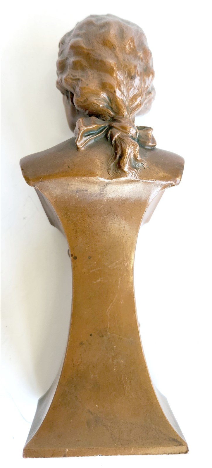 ANTIQUE METAL (COPPER?) BUST of MOZART