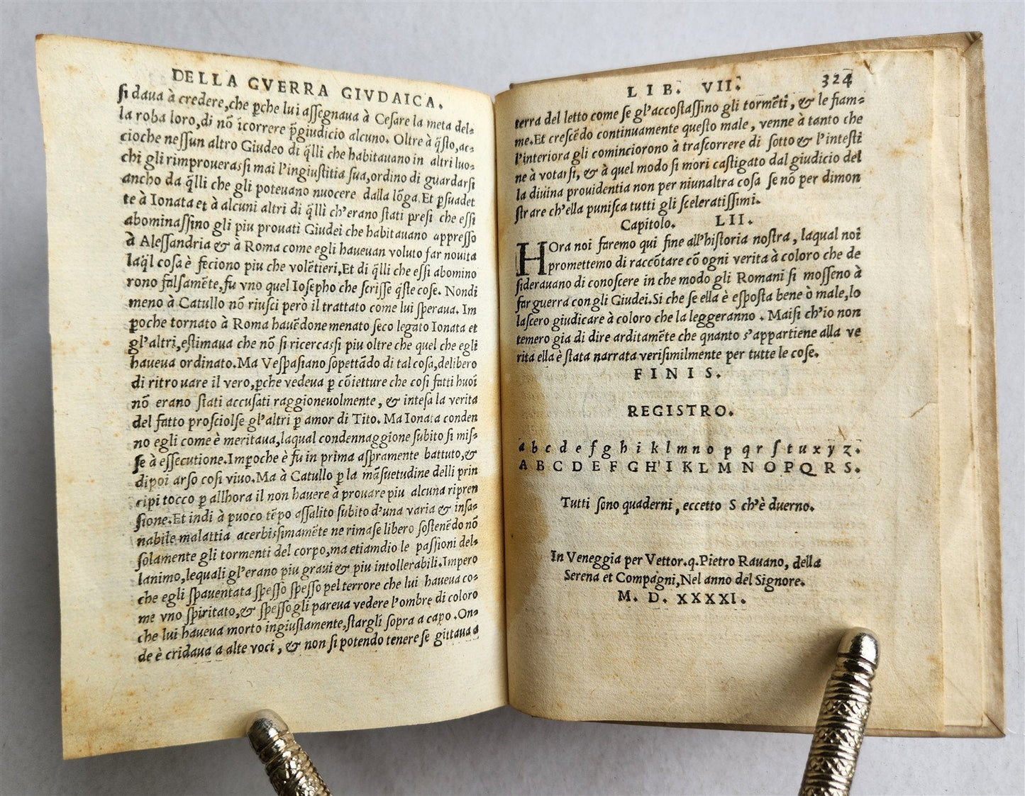 1541 JEWISH WARS by JOSEPHUS FLAVIUS antique VELLUM BOUND 16th CENTURY Italian
