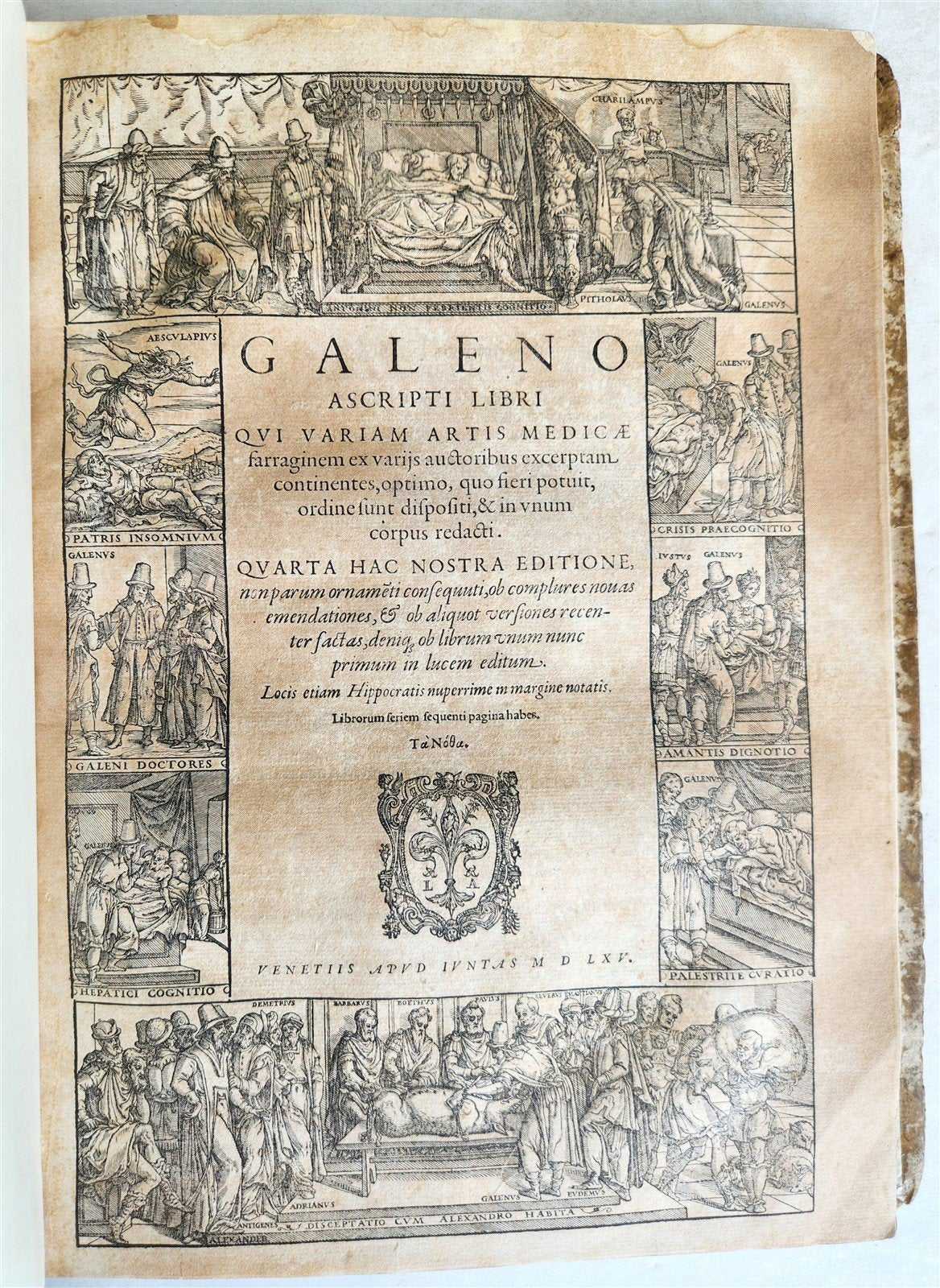 1565 RENAISSANCE EDITION OF GALEN antique FOLIO 16th century FAMOUS MEDICAL WORK