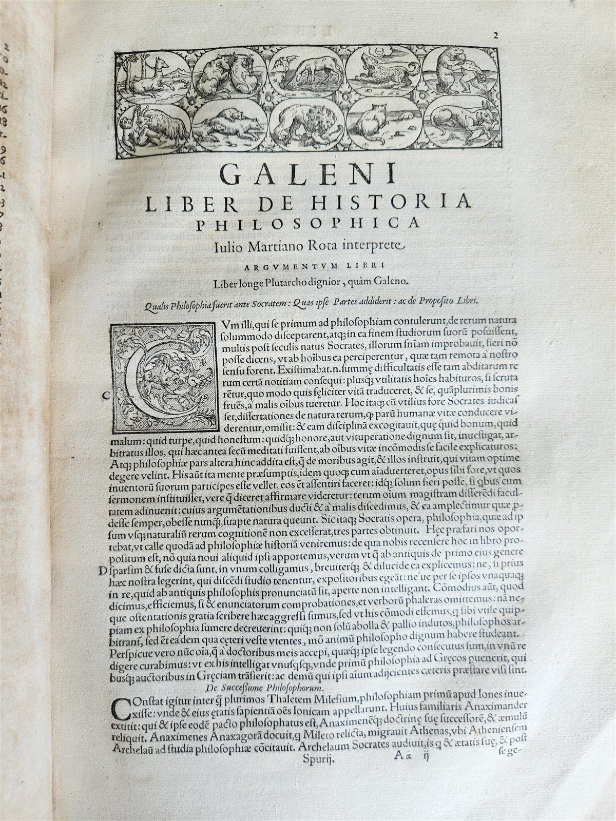 1565 RENAISSANCE EDITION OF GALEN antique FOLIO 16th century FAMOUS MEDICAL WORK