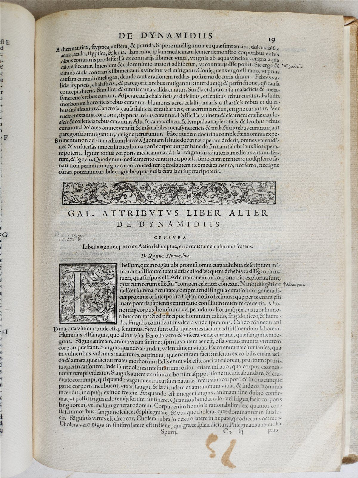 1565 RENAISSANCE EDITION OF GALEN antique FOLIO 16th century FAMOUS MEDICAL WORK