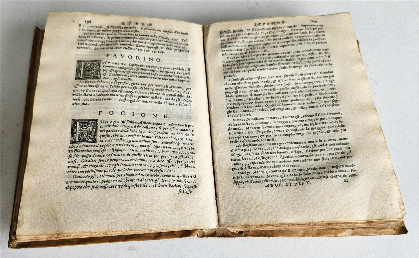 1566 APOPHTHEGMATA by PLUTARCH antique VELLUM BOUND w/ MANUSCRIPT TITLE 16th C.