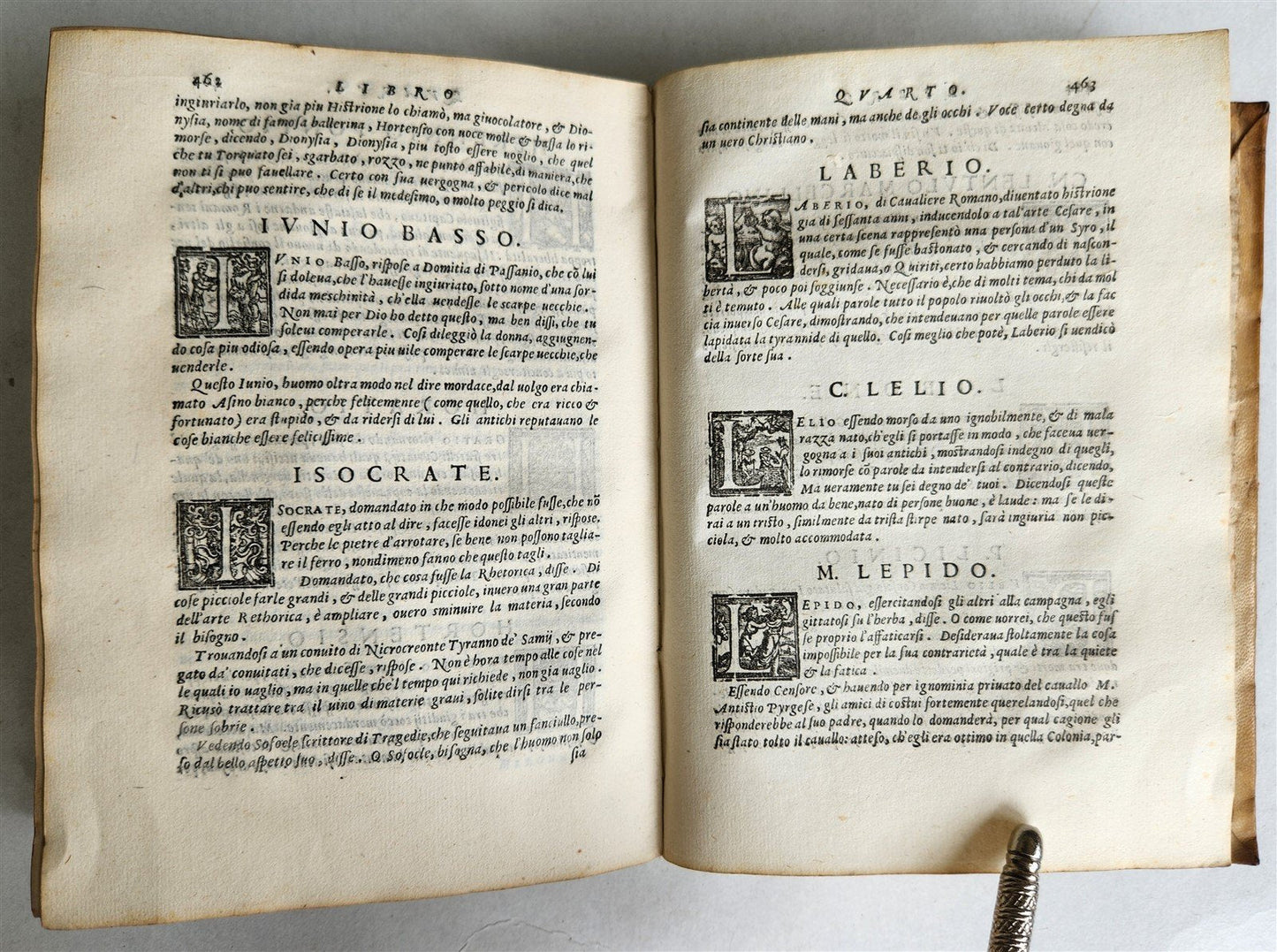 1566 APOPHTHEGMATA by PLUTARCH antique VELLUM BOUND w/ MANUSCRIPT TITLE 16th C.