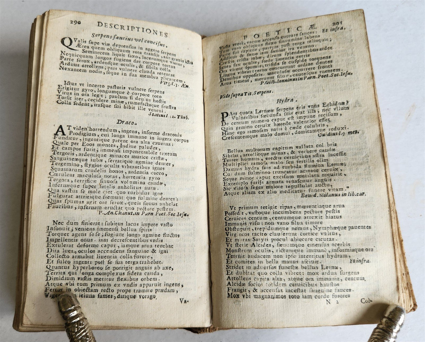 1691 POETRY antique VELLUM BINDING DESCRIPTIONES POETICAE